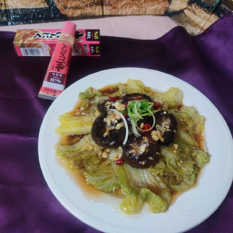 鮮菇扒菜膽