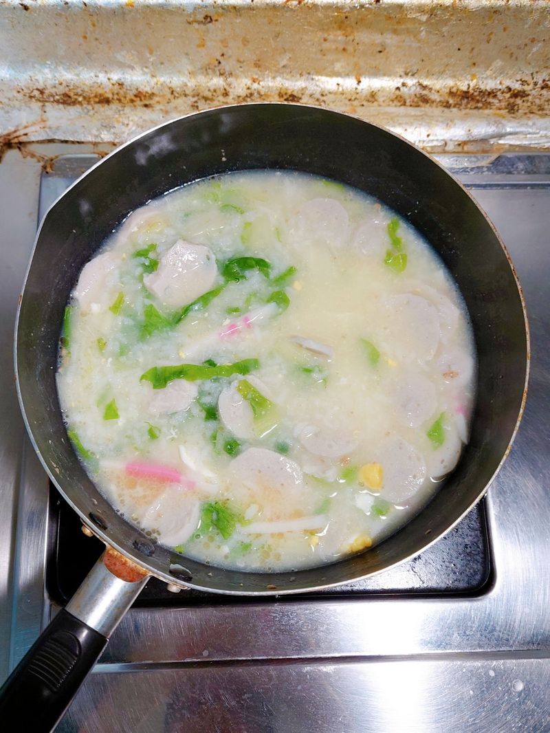 青菜魚丸粥