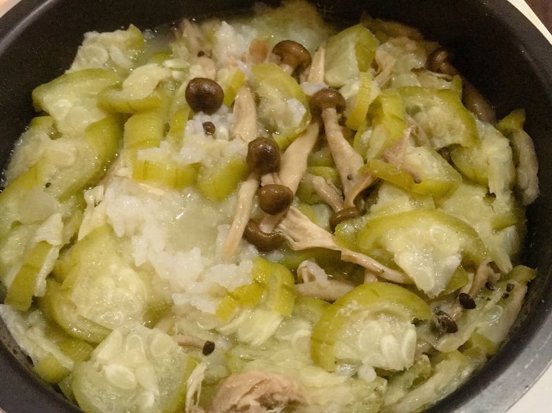 絲瓜雞肉粥