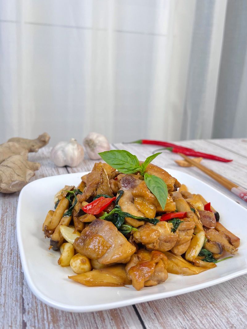 經典台式料理|低碳三杯雞腿杏鮑菇