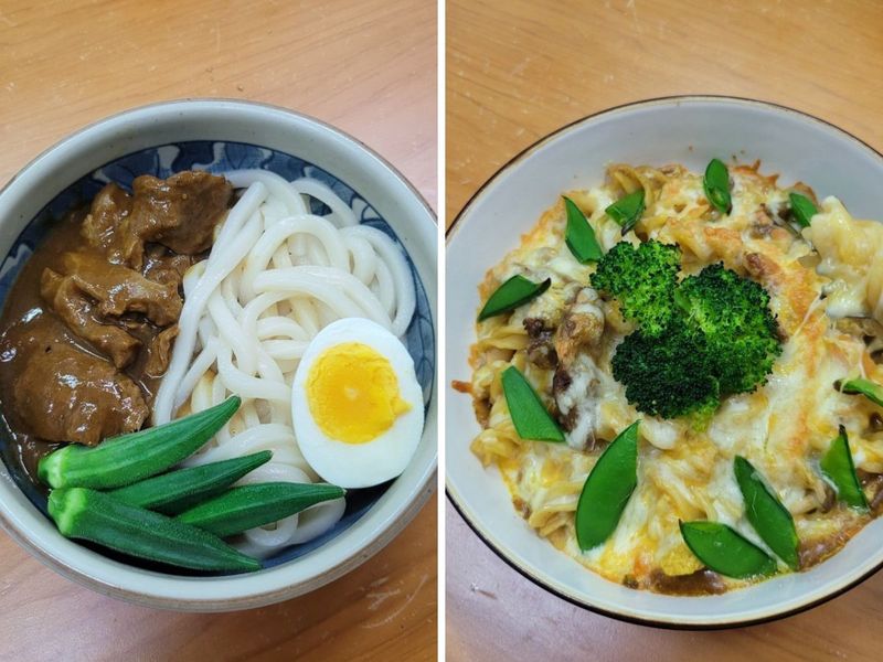 懶人麵料理,咖喱烏龍麵 vs 咖喱焗烤麵