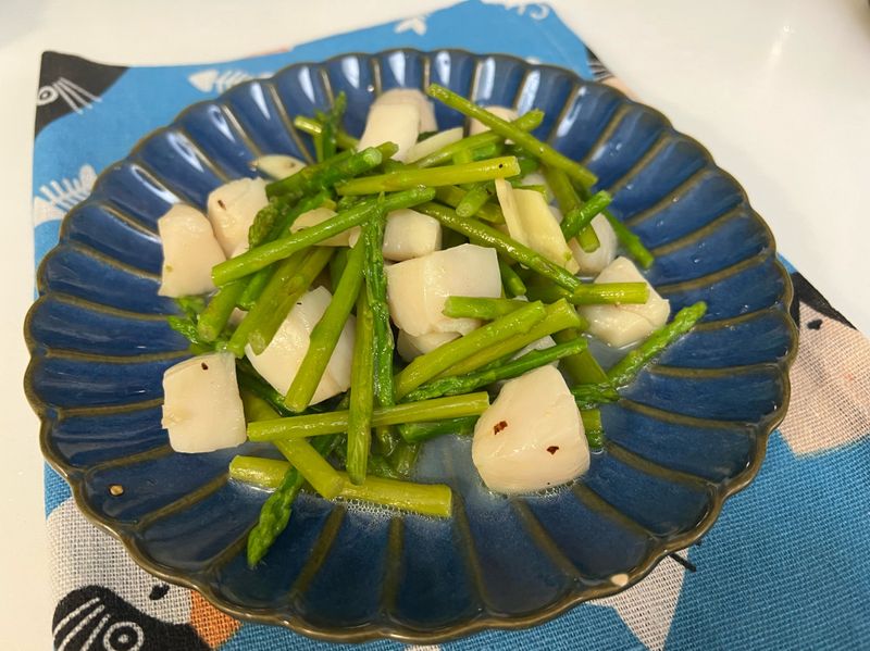 蘆筍炒干貝