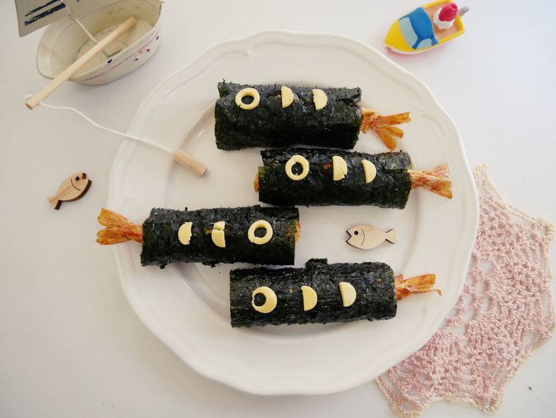 好上手「金魚飯糰」包了整尾炸蝦好好吃~