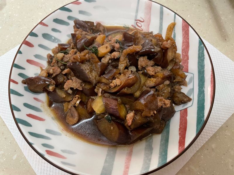 茄子炒肉末