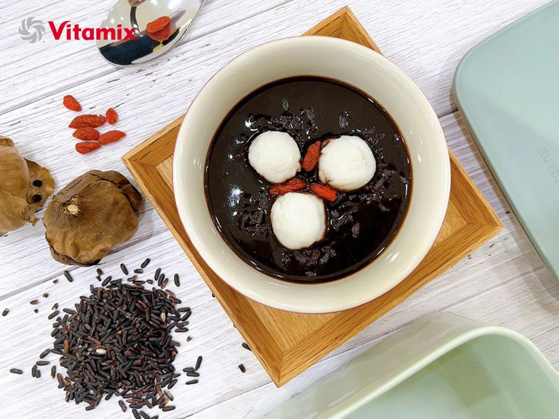山藥丸黑蒜紫米粥|Vitamix調理機