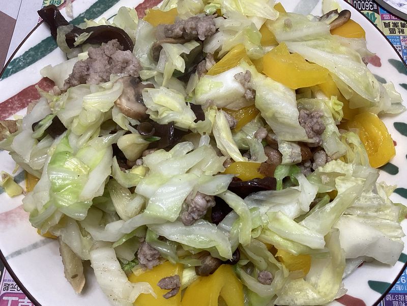 甜椒蔬菜炒肉末