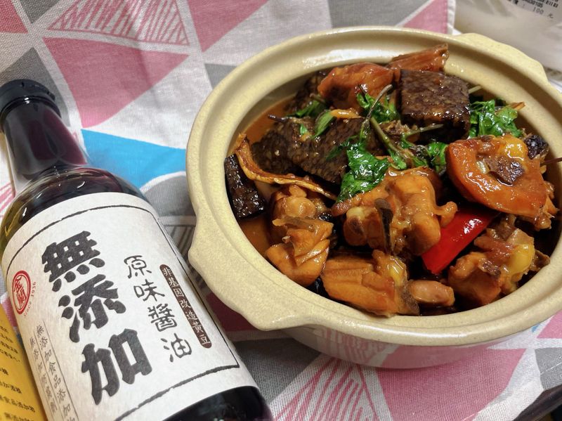 三杯米血雞（金蘭無添加原味醬油）