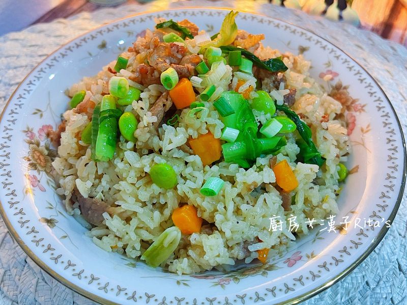 毛豆牛肉炊飯