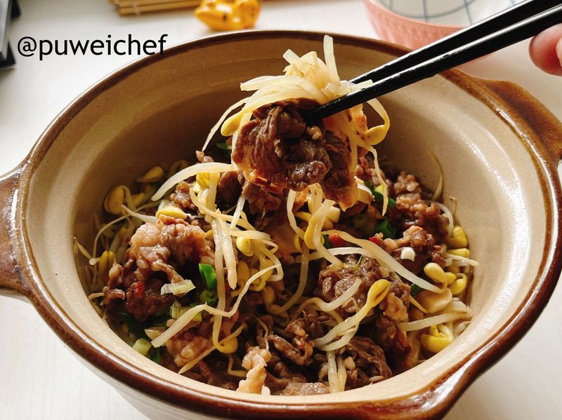 牛肉豆芽煲