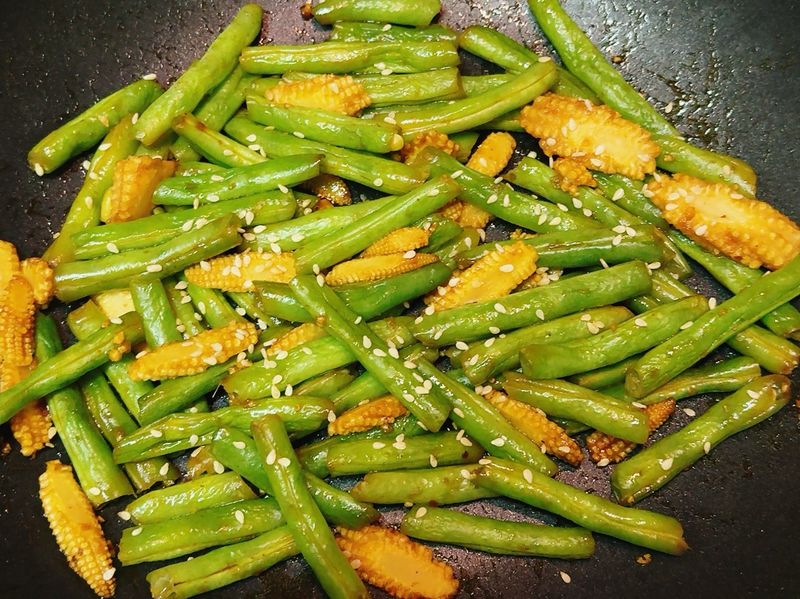 四季豆醬炒玉米筍