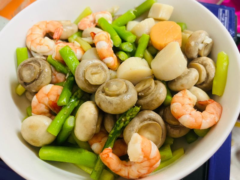 鮮蝦干貝蘆筍