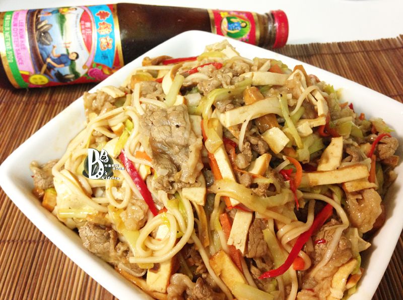 李錦記舊庄特級蠔油125週年-蠔油韮黃牛肉炒麵