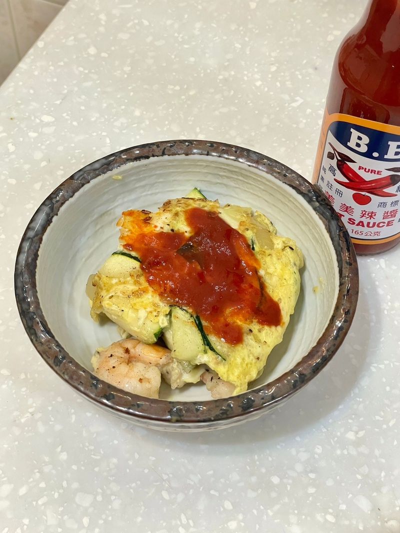 櫛瓜蝦仁烘蛋