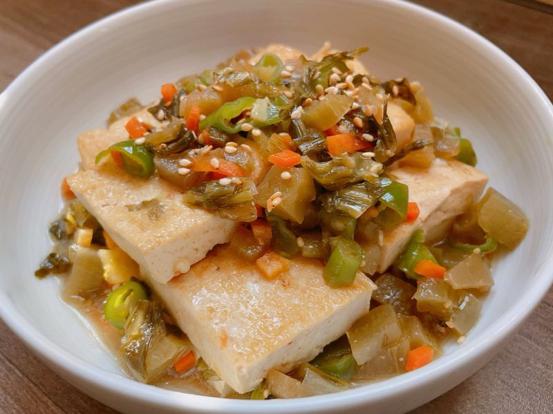酸菜燒味噌豆腐(全素)