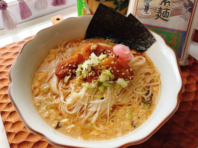 味噌芝麻蛋花細麵(蛋素)
