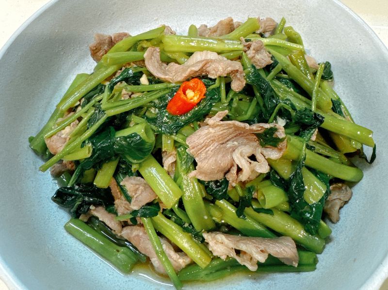 空心菜炒羊肉