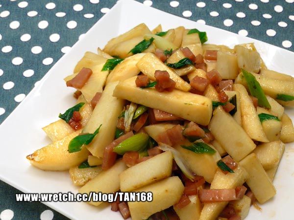 《綠竹筍4》火腿青蒜煸鮮筍