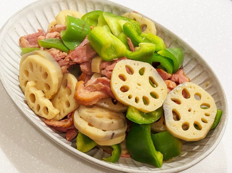 蓮藕青椒炒鴨賞