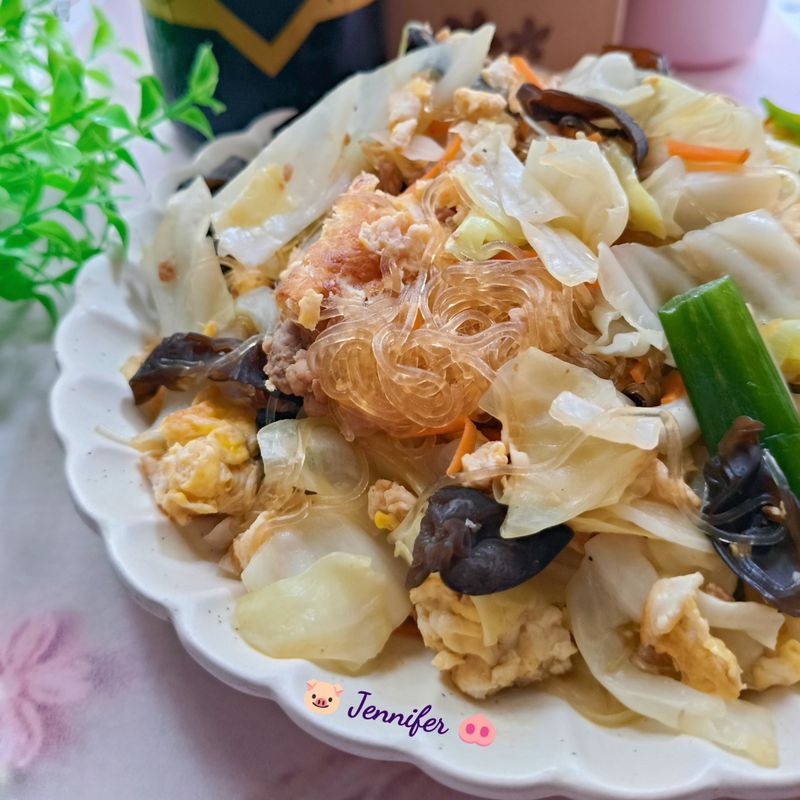 炒高麗菜冬粉