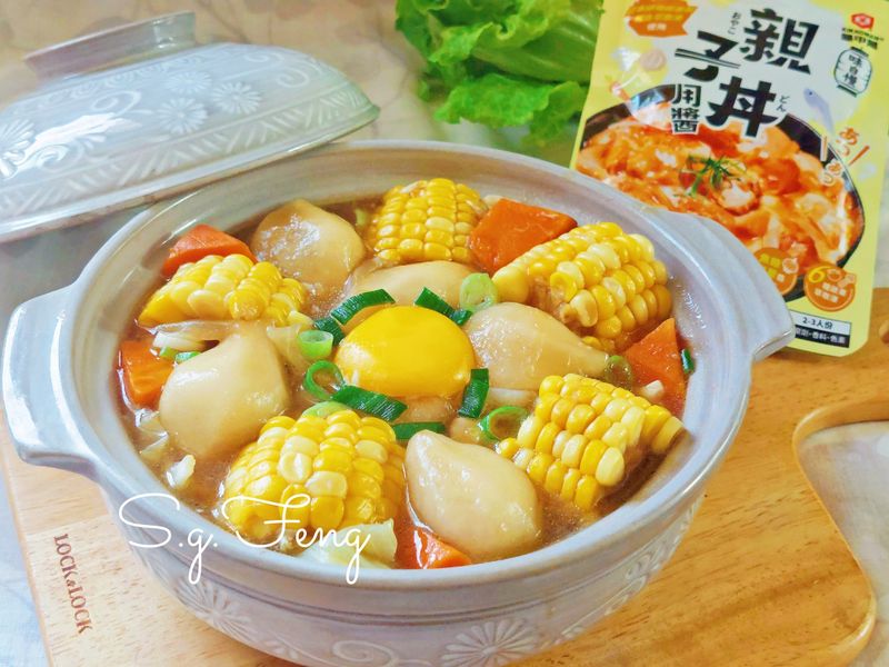 龜甲萬味自慢親子丼用醬|和風水晶餃玉米鍋