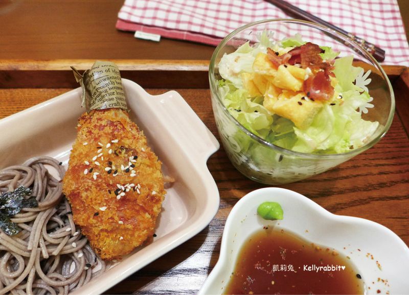 免炸♥培根雞腿蕎麥麵定食