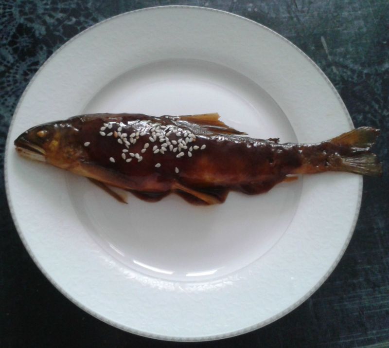 素蠔油燒香魚