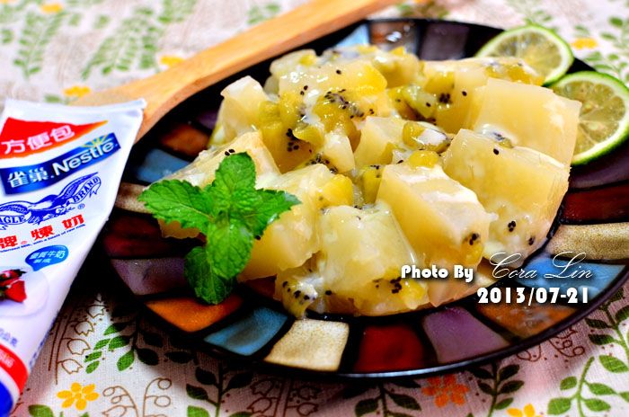 【鷹牌煉奶煉上水果香濃滋味】奇異果涼粉糕
