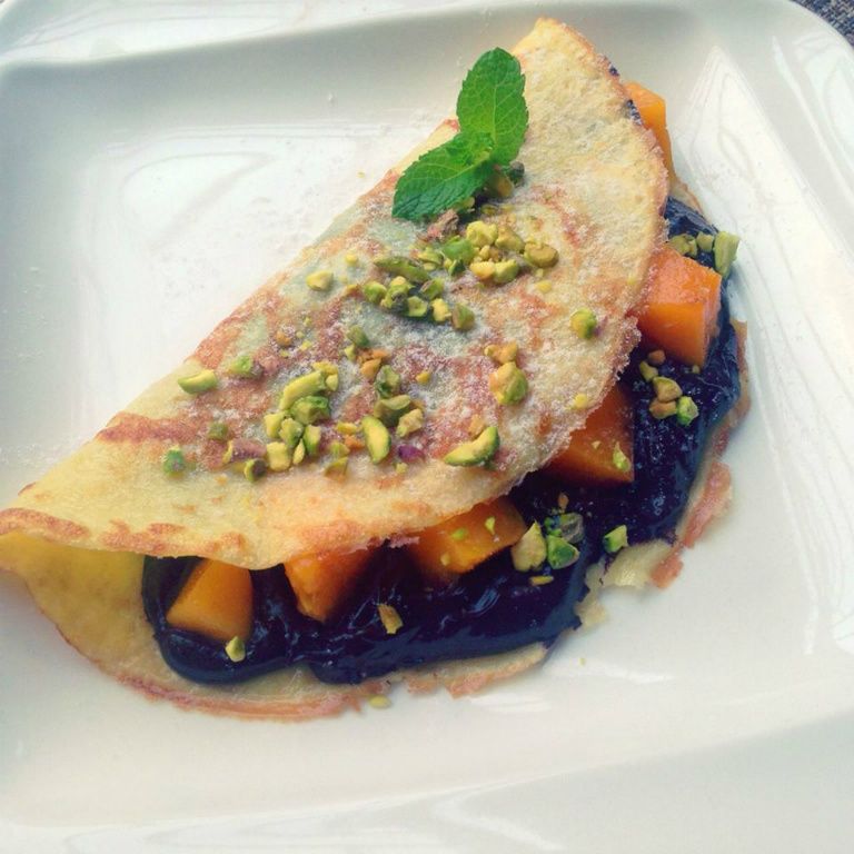法式巧克力芒果薄餅crepes