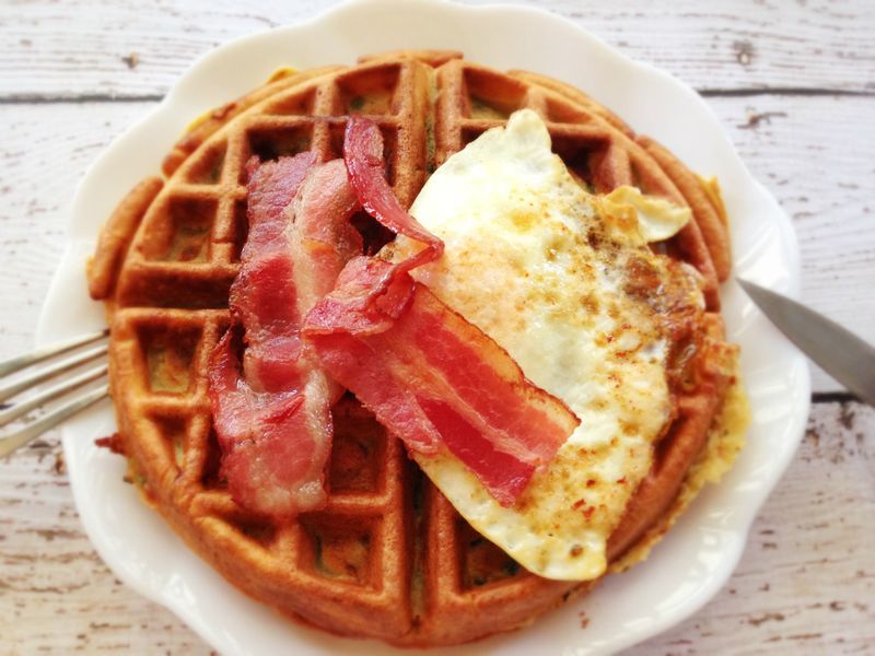 菠菜起司鬆餅 Spinach Cheese Waffle