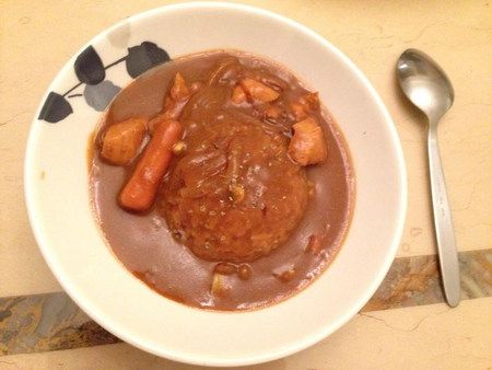 太好吃的香蕉牛奶雞肉咖哩飯!!!!