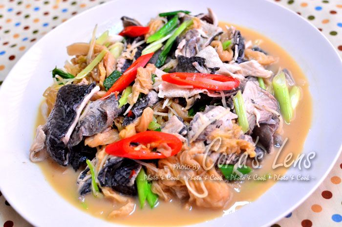 高麗菜酸炒虱目魚皮