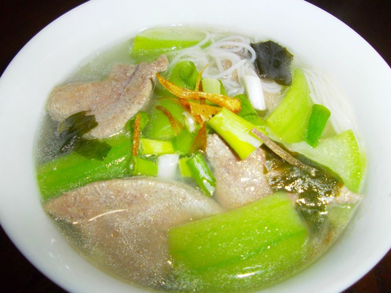 豬肝絲瓜麵線