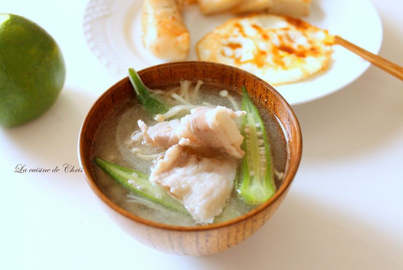 肉片味噌湯