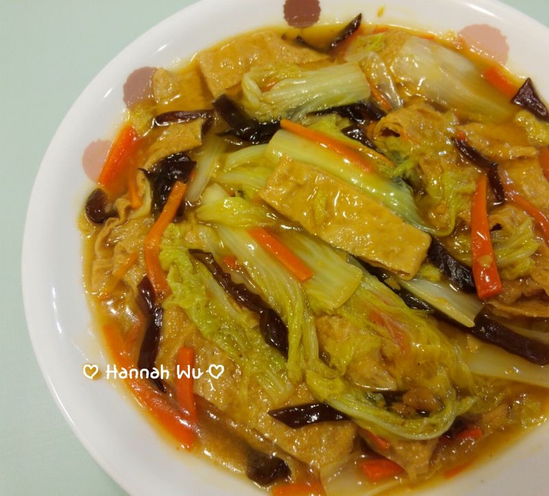 娃娃菜燴豆皮