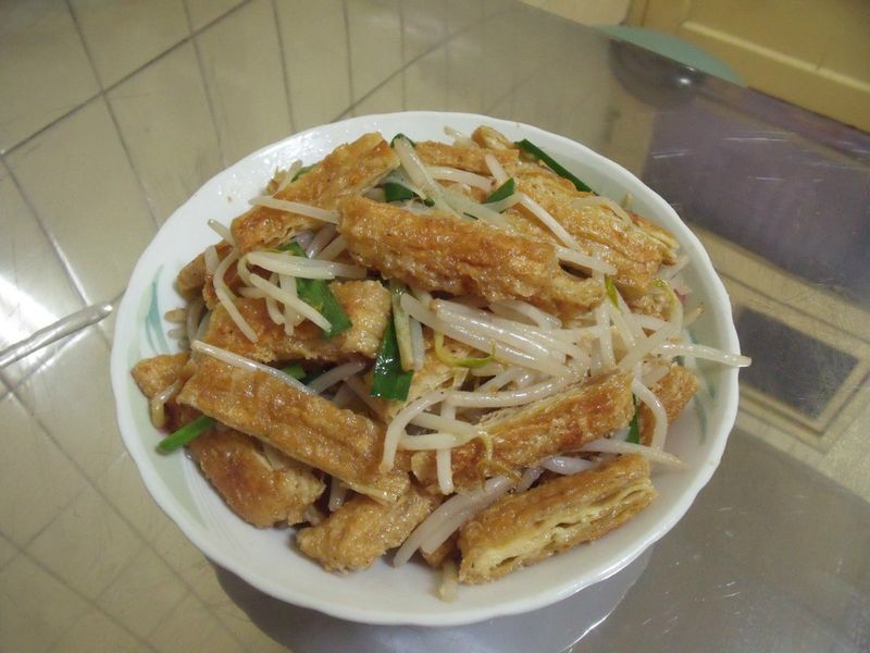 豆芽炒豆包