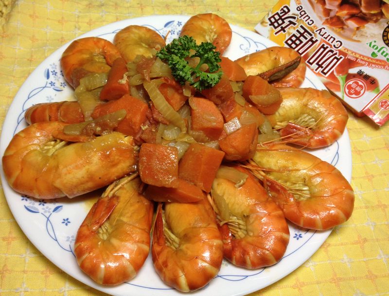 [牛頭牌咖哩塊]香辣咖哩泰國蝦