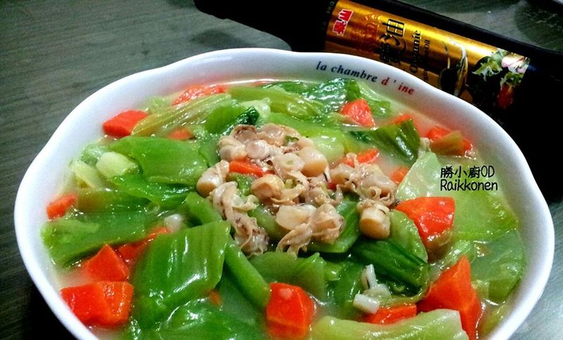 帆立貝燴芥菜【泰山橄欖油】