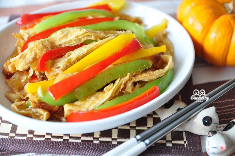 【黑鼎健康料理】豆皮炒三椒