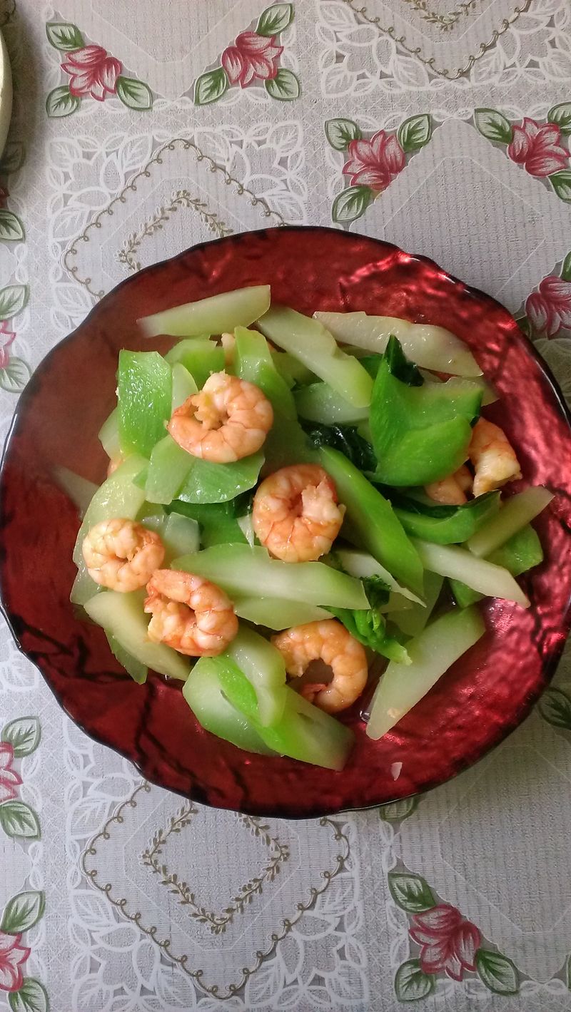 爽口菜心炒蝦仁