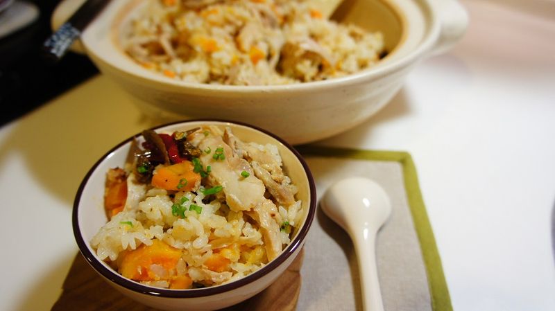 地瓜栗子雞腿炊飯