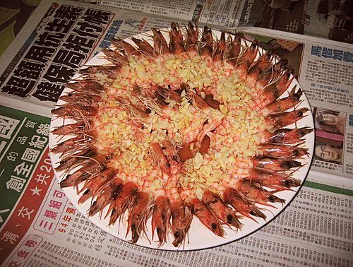 美味的蒜泥烘蝦