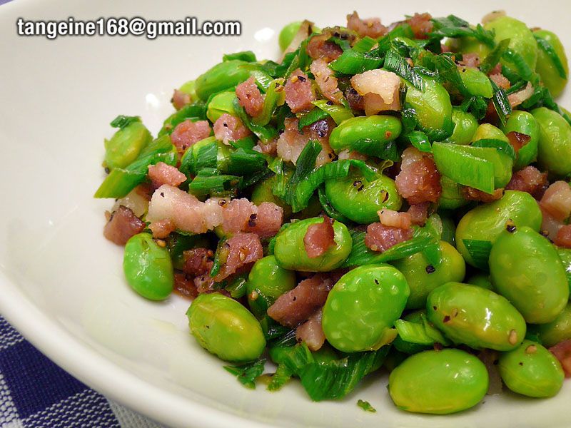 蒜花臘肉炒毛豆 ★臘肉變化 ~1