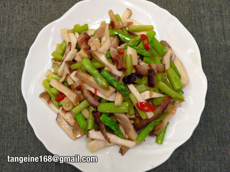 臘肉炒雙蔬(蘆筍&菇) ★臘肉變身~6