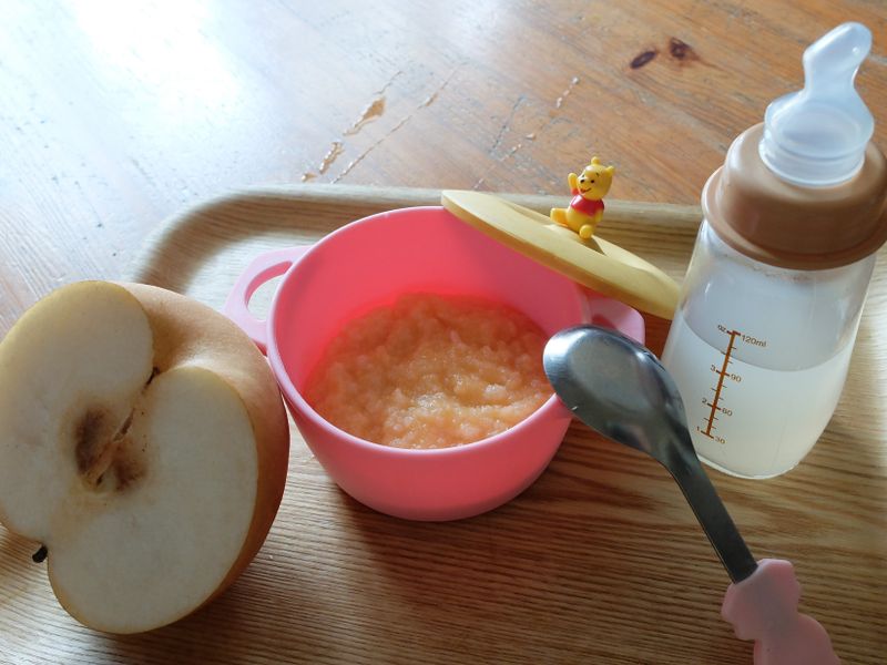 【桃子♥寶寶副食品】水梨紅蘿蔔粥。8M