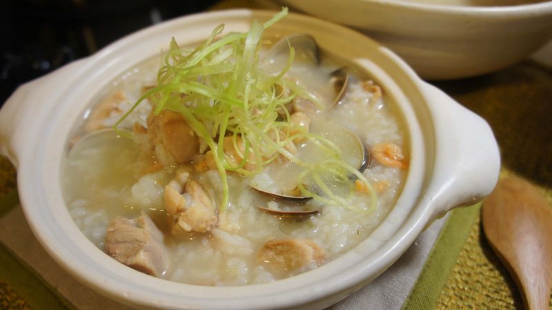 深夜食堂:蛤蠣雞腿砂鍋粥(蝦米爆香版)
