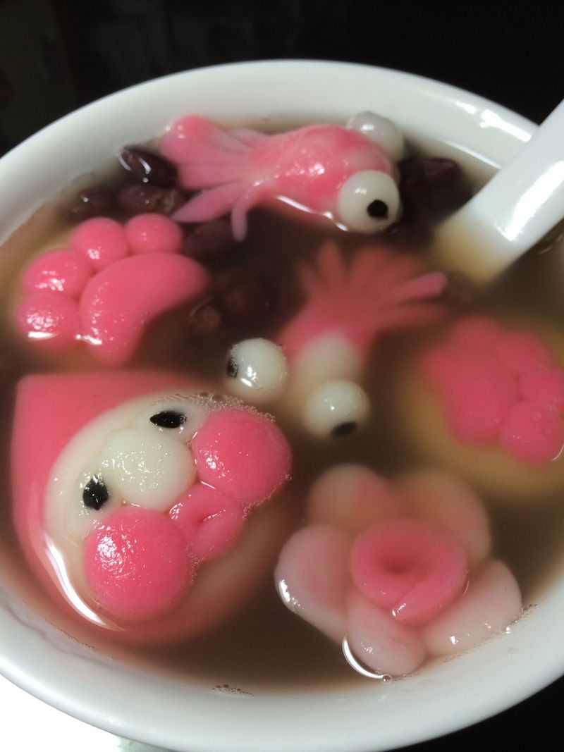 紅豆造型湯圓-金魚貓掌小花屁桃一次滿足!