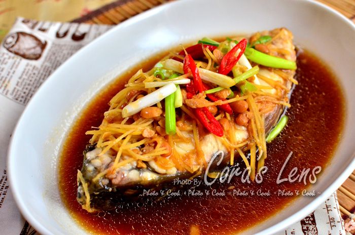豆醬薑絲煮海鱸魚
