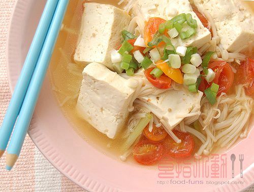懶人電鍋料理「番茄金針豆腐」掃除癌症自由基的好幫手!!