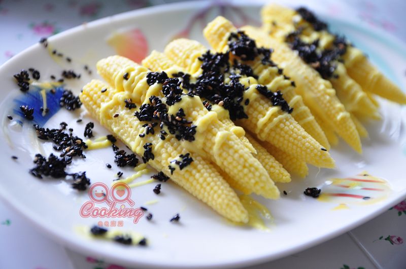 蜂蜜芥末芝麻玉米筍【好蟲上菜囉】