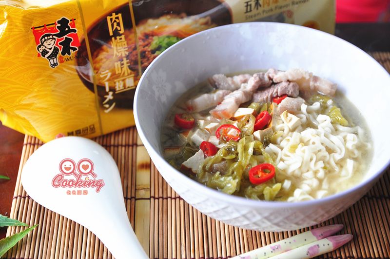 酸菜肉絲湯拉麵【五木麵條】